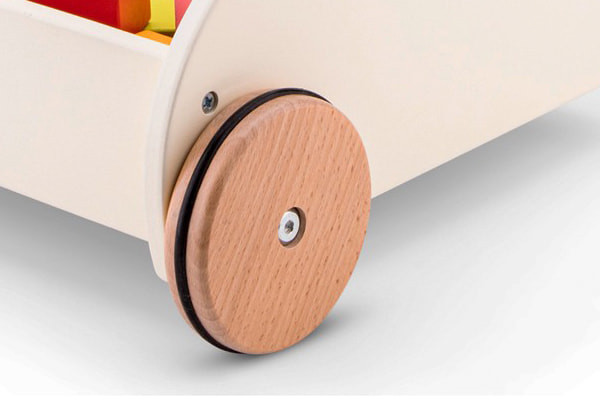 Vier wielen met rubberen rand