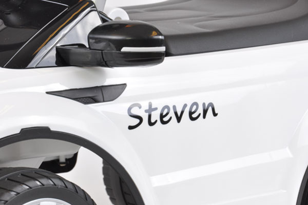 Optioneel: zwarte sticker met eigen naam.