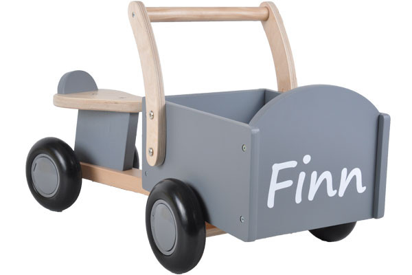 Little Rider naamsticker wit.