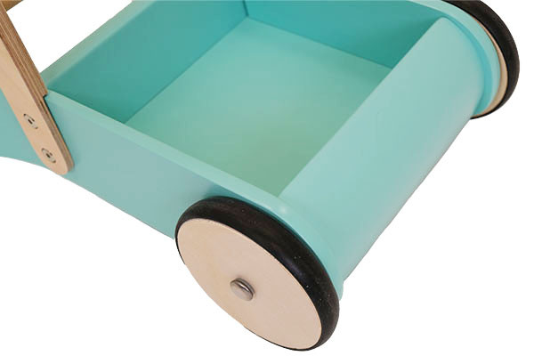 Houten wielen met rubberen rand