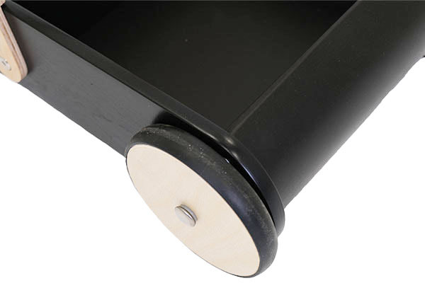 Houten wielen met rubberen rand