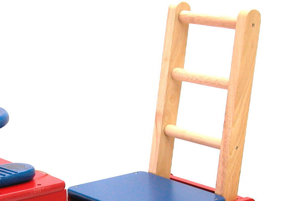 Brandweerladder als duwstang.