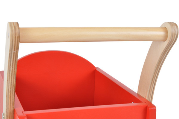 Met houten duwstang.