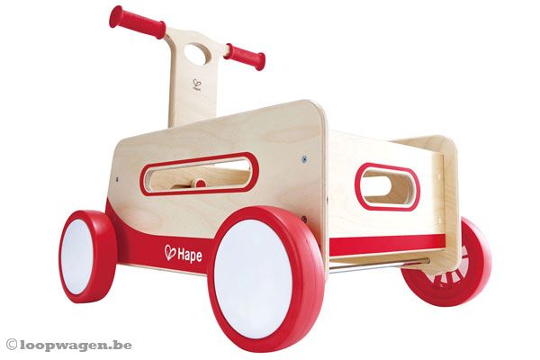 Stabiele veilige houten loopwagen.