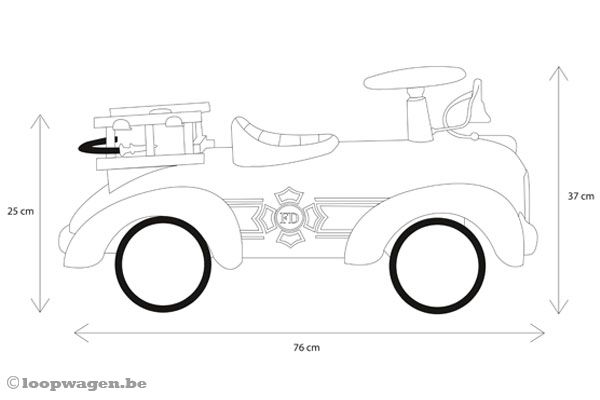 Het formaat van de brandweer loopauto.