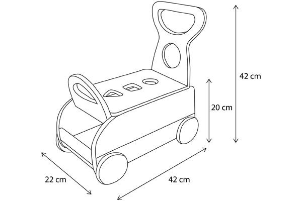 Afmeting van de Tooky walker.